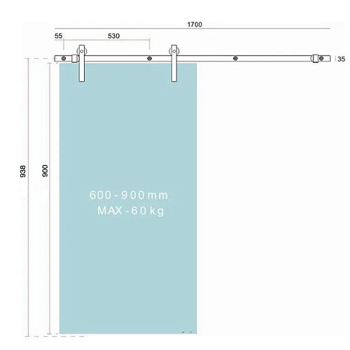 Раздвижная система JNF Charriot IN.15.900.I длина 1,7 м на 1 холст весом до 60 кг 8-12 мм - Фото №3