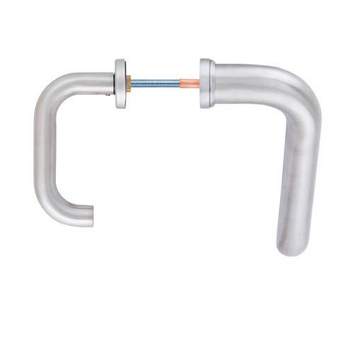 Ручка скоба ROSTEX V 390 фіксована-нажимна 85 (комплект) нержавіюча сталь матова - Фото №5