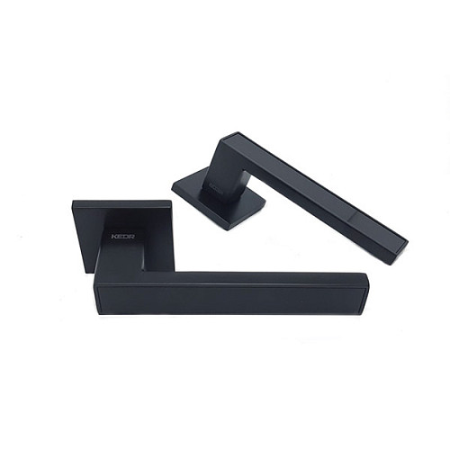 Ручки на розетте KEDR ULTRA R21.810 MBP/BL матовый черный с глянцевой вставкой - Фото №2