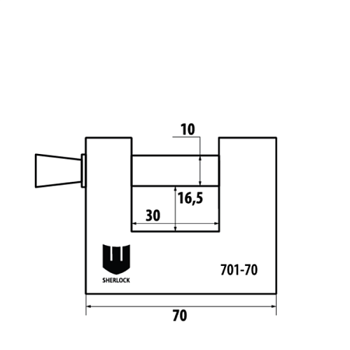Замок навісний SHERLOCK 701-70 (3 ключа) - Фото №6