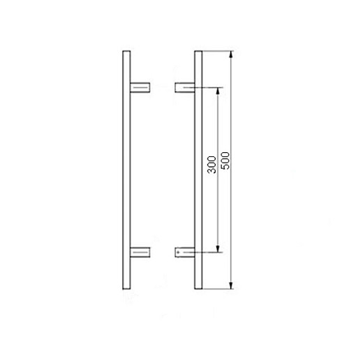 Ручка скоба PROFIT Bergama 500/300.90 (комплект) труба 40*20 нержавіюча сталь глянцева - Фото №2