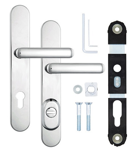 Ручки на планке с протектором ROSTEX Exclusive RX-40 90мм (40-50мм) хром полированный - Фото №6