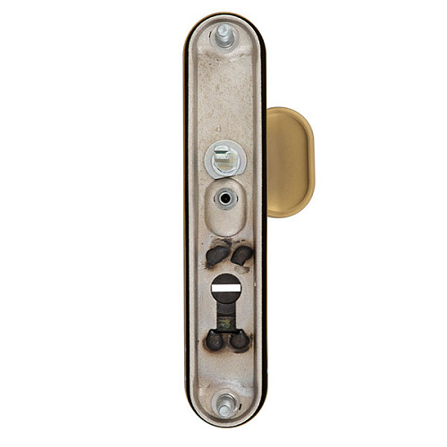 Ручки на планке с протектором ROSTEX Decor R 85мм (40-45мм) фиксированная-нажимная титан PVD сатин - Фото №6
