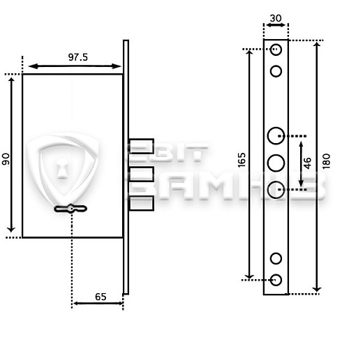 Механізм замка CLASS 3001 (BS67,5мм) CP хром - Фото №5