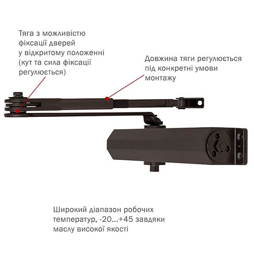 Дотягувач RYOBI DS-3550 BC/DA STD HO з фіксацією до 100кг Коричневий - Фото №5