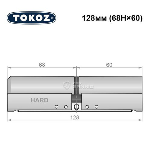 Цилиндр TOKOZ Pro400 128 (68H*60) (H - закаленная сторона) никель матовый - Фото №8