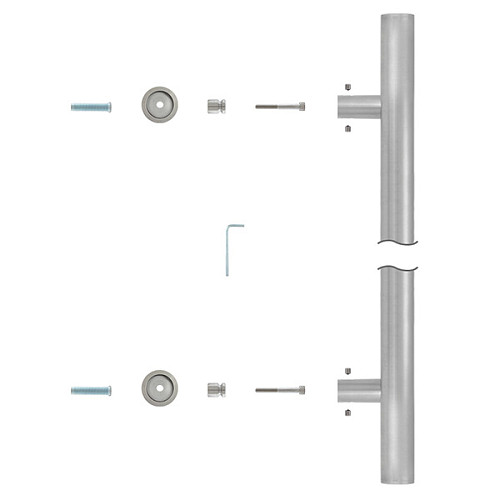 Ручка скоба ROSTEX Omega 1800/1400 (половинка) нержавеющая сталь матовая - Фото №5