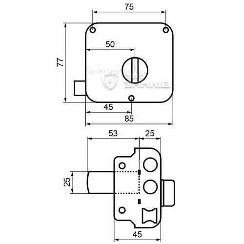 Замок накладний APECS 0556 C-S (BS50мм) 5 ключів - Фото №6