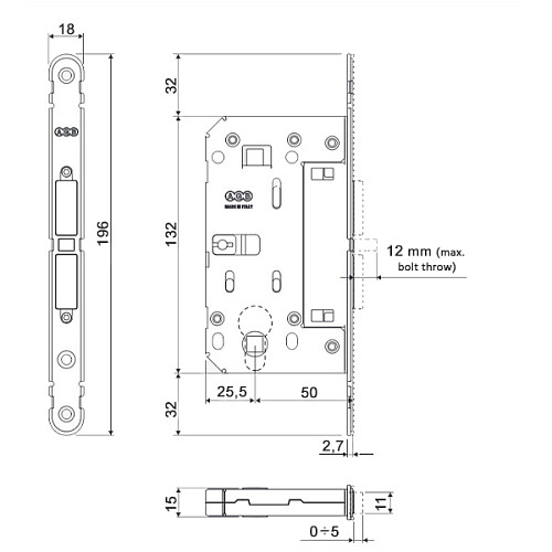 Механізм замка AGB Touch магніт (BS50*96мм) білий - Фото №8