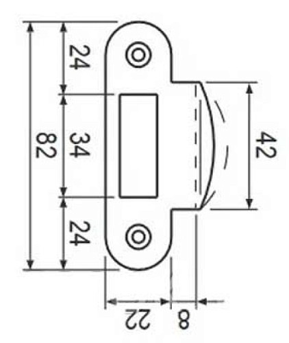 Зворотня планка AGB Mediana Evolution з загнутим відбійником титан - Фото №2