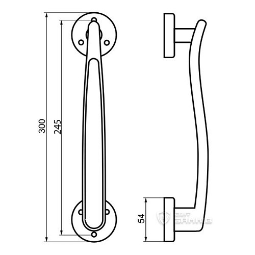 Ручка скоба RDA G-1078 300/245 (половинка) матова антична бронза - Фото №3