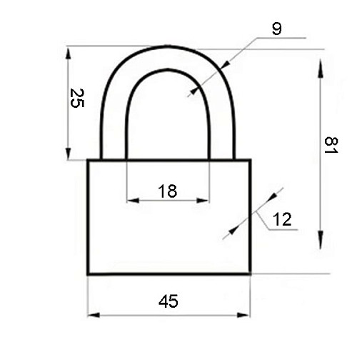 Замок навесной ABUS 828/45 Blister (3 ключа) - Фото №5