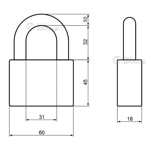 Замок навісний HORST HR-B1-60E (3 ключа) - Фото №6