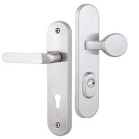 Ручки на планці з протектором ROSTEX Solid-Pro+ F 90мм фіксована-натискна нержавіюча сталь матова