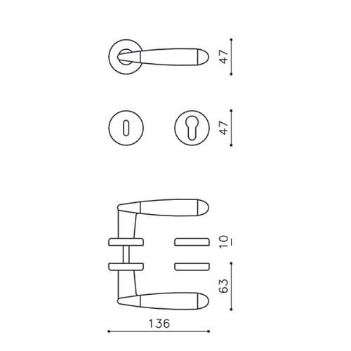 Ручки на розетте OLIVARI Aster CA хром глянцевый/матовый - Фото №3