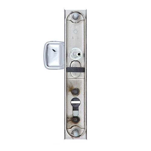 Ручки на планке с протектором ROSTEX R1 R 90мм (38-55мм) фиксированная-нажимная хром полированный - Фото №2