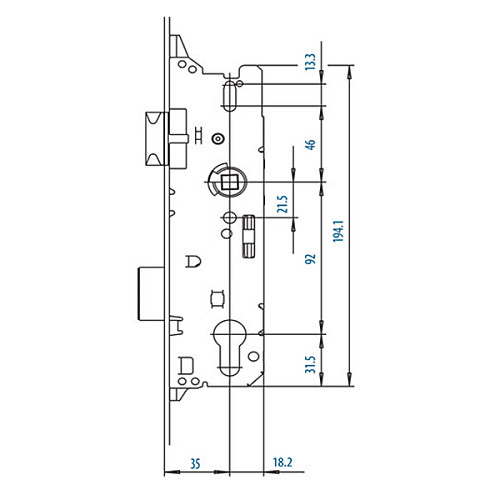 Механизм замка FUHR защелка 35*92 мм  - Фото №4