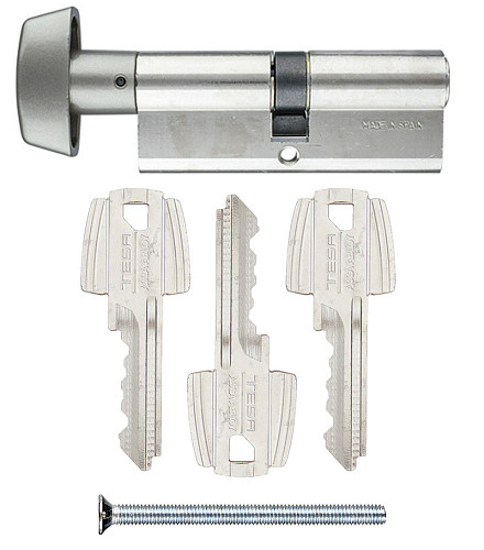 Циліндр TESA TE5 90T (45*45T) нікель сатин 3 ключа - Фото №4