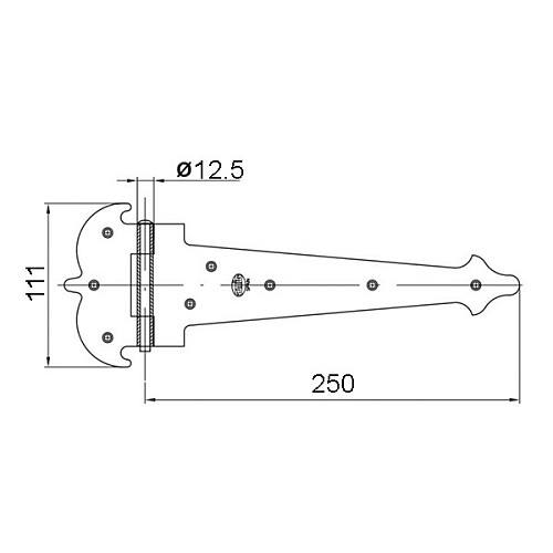 Петля кованая AMIG мод.554 250x111x2 мм декоративная черная - Фото №2