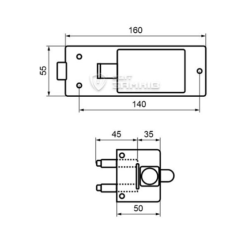 Замок накладний KEDR кодовий 45 мм - Фото №6