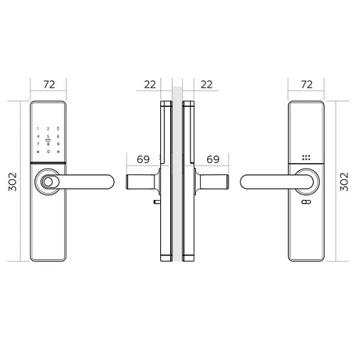 Розумний замок PES Mops накладний чорний - Фото №4