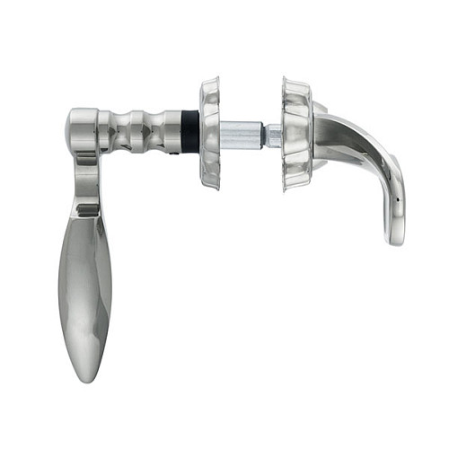 Ручки на планці з протектором ROSTEX Ozdobna R 85мм (40-45мм) фіксована-натискн хром матовий (права) - Фото №5