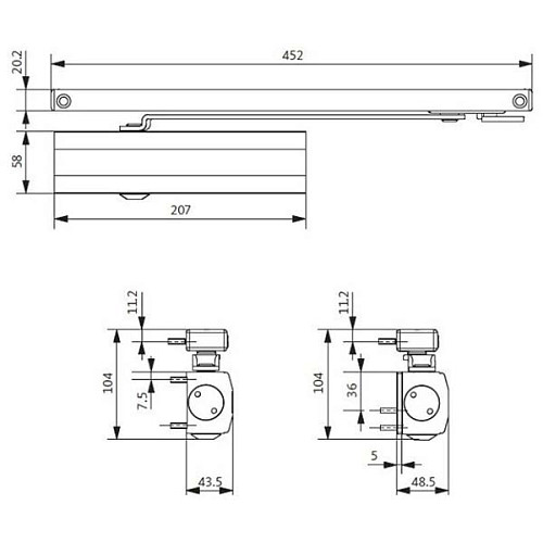 Дотягувач GU ОТS 210 SLD до 60кг Білий - Фото №3