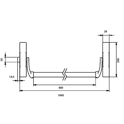 Антипаніка накладна TESA 1910 908 для евакуаційного виходу silver сірий - Фото №11