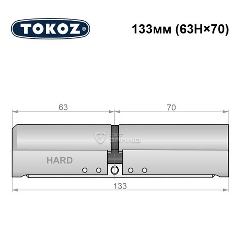 Цилиндр TOKOZ Pro400 133 (63H*70) (H - закаленная сторона) никель матовый - Фото №8