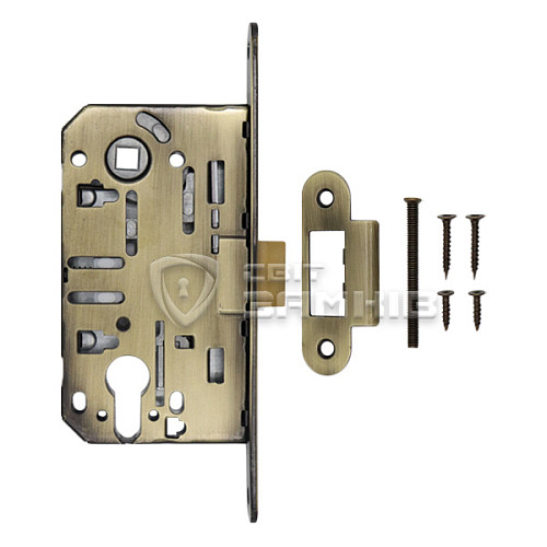 Механізм замка GAVROCHE GR85-K PZ (BS50*85мм) пласт.язичок AB бронза - Фото №4