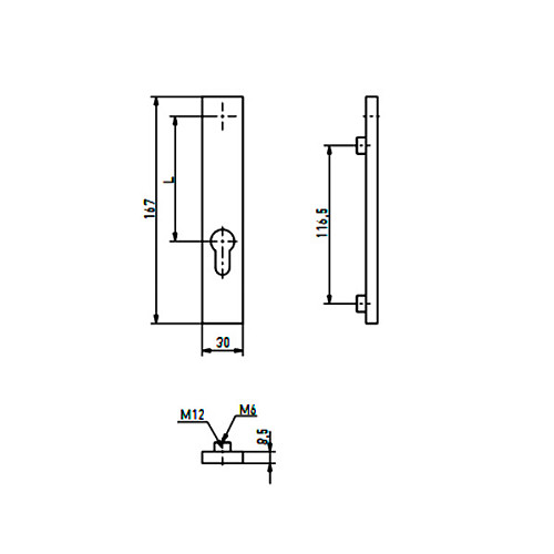 Накладка на цилиндр MEDOS Riga 167*30 мм внешняя для офисных ручек черная - Фото №2
