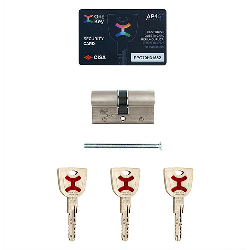 Циліндр CISA AP4 S 70 (30*40) нікель матовий 3 ключі - Фото №8