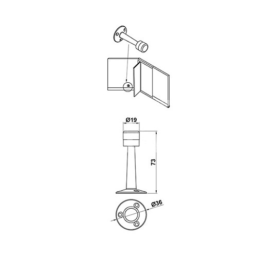 Стопор дверной настенный AMIG мод.600 матовый хром - Фото №2