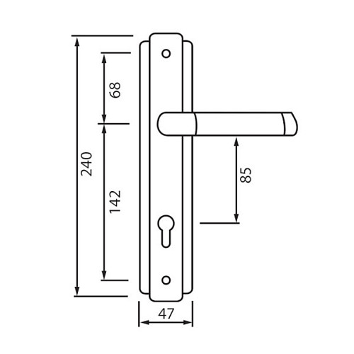 Ручки на планці SIBA Triesta 85 матовий нікель/хром - Фото №2