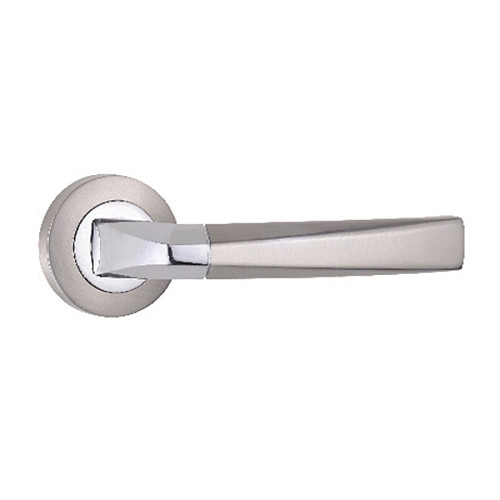 Ручки на розетте SIBA Padova (R01) матовый никель/хром  - Фото №2