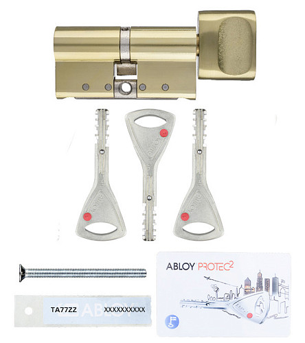 Цилиндр ABLOY Protec2 67T (31*36T) латунь полированная - Фото №5