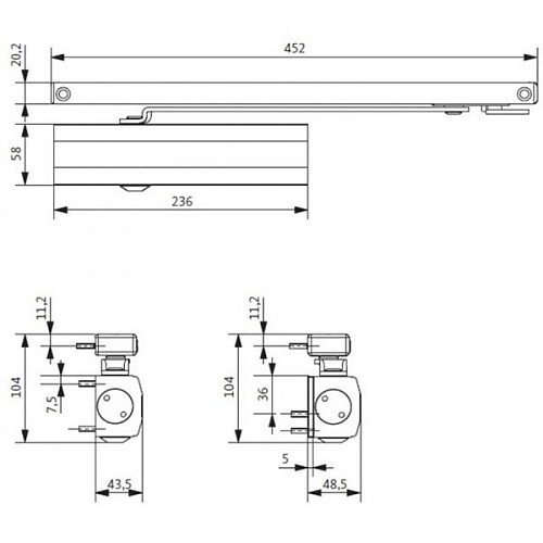 Дотягувач GU ОТS 430 SLD до 70кг FIRE Коричневий - Фото №2