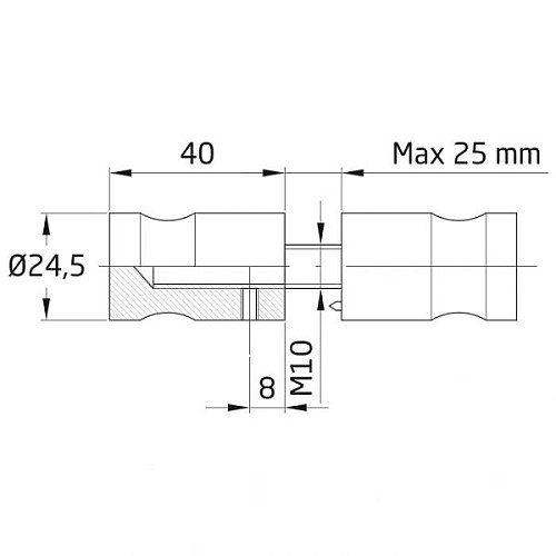 Ручка для кабинки AMIG мод.300 18/8 нержавеющая сталь - Фото №2