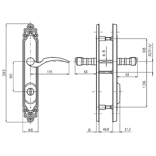 Ручки на планке с протектором ROSTEX Ozdobna R 90мм (38-45мм) титан PVD матовый - Фото №7
