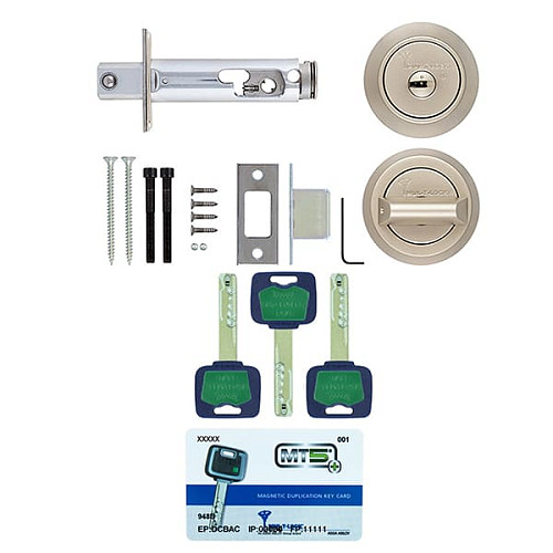 Замок врезной MUL-T-LOCK Dead Bolt Hercular MT5 + (BS60/70мм) матовый никель - Фото №6