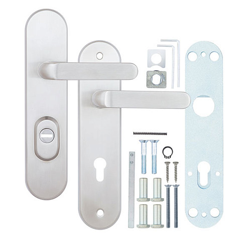 Ручки на планке с протектором ROSTEX Solid-Pro + F 85мм (56-70мм) нержавеющая сталь матовая - Фото №6