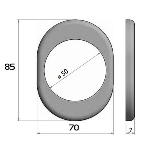 Накладка на протектор AZZI FAUSTO ME50/CS внешняя 85x70 матовый хром - Фото №2