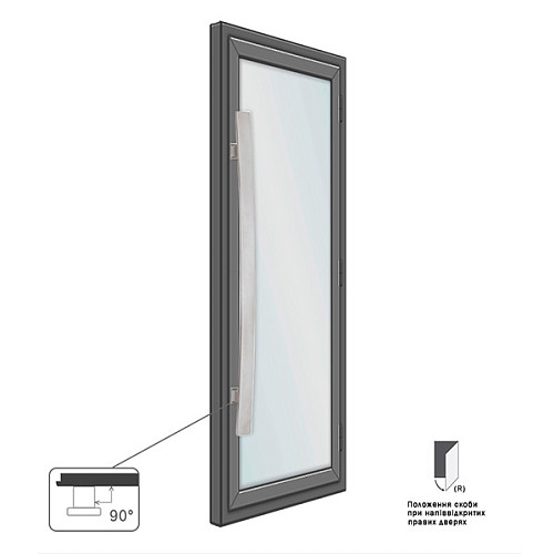 Ручка скоба ROSTEX GAMA 850/650 (половинка) нержавіюча сталь матова - Фото №4