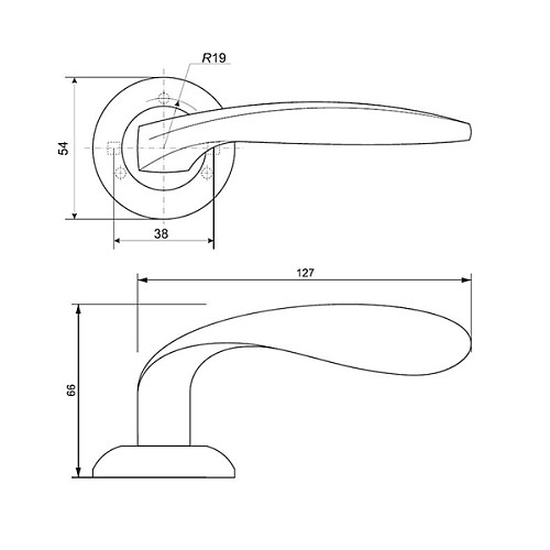 Ручки на розеті APECS Megapolis Beijin H-0809-A AB антична бронза - Фото №2