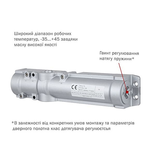 Дотягувач ABLOY DC247 RP BC EN5-7 без тяги до 160кг FIRE Сірий - Фото №2