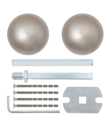 Ручки на розетте ROSTEX Boll ES52 фиксированная-нажимная нержавеющая сталь матовая - Фото №4