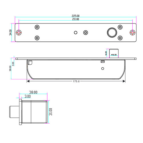 Электроригельный замок YLI YB-700A(LED) НО (без питания открытый) - Фото №5
