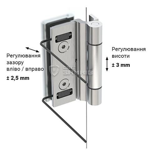 Завіс WALA WTB 8010441X для скляних дверей широкий INOX нержавіюча сталь - Фото №6