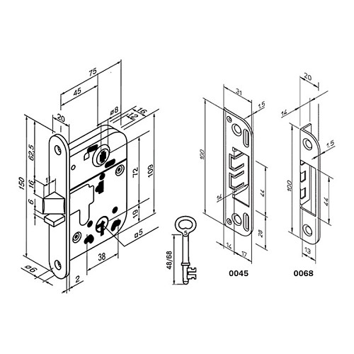 Механізм замка ABLOY 2014 WC (BS45*72мм) сірий металік - Фото №5