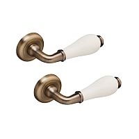 Ручки на розеті GAVROCHE Hydrargyrum HG-Z8 MAB/Beige матова бронза/бежевий